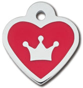 TAG HEART SM RED/SILVER