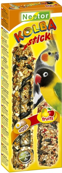 2x COCATIEL-LOVEBIRD STICKS 2IN 1 EGGS / FUIRTS 115 gr