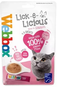WEBBOX LICK-E-LICIOUS SALMON CAT TREATS 4x20G