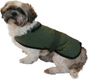 GREEN QUILTED DOG COAT 35-40CM
