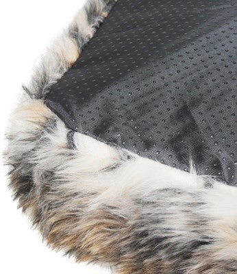 ΚΑΦΕ COZY ΣΤΡΩΜΑ με στάμπα με γούνα