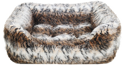 ΚΡΕΒΑΤΙ ΚΑΦΕ COZY FUR PRINT ΤΕΤΡΑΓΩΝΟ ΚΡΕΒΑΤΙ