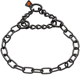 COLLAR, MEDIUM, WITH ASSEMBLY CHAIN – STAINLESS STEEL BLACK