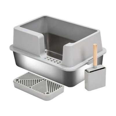 OPEN STAINLESS STEEL CAT LITTER