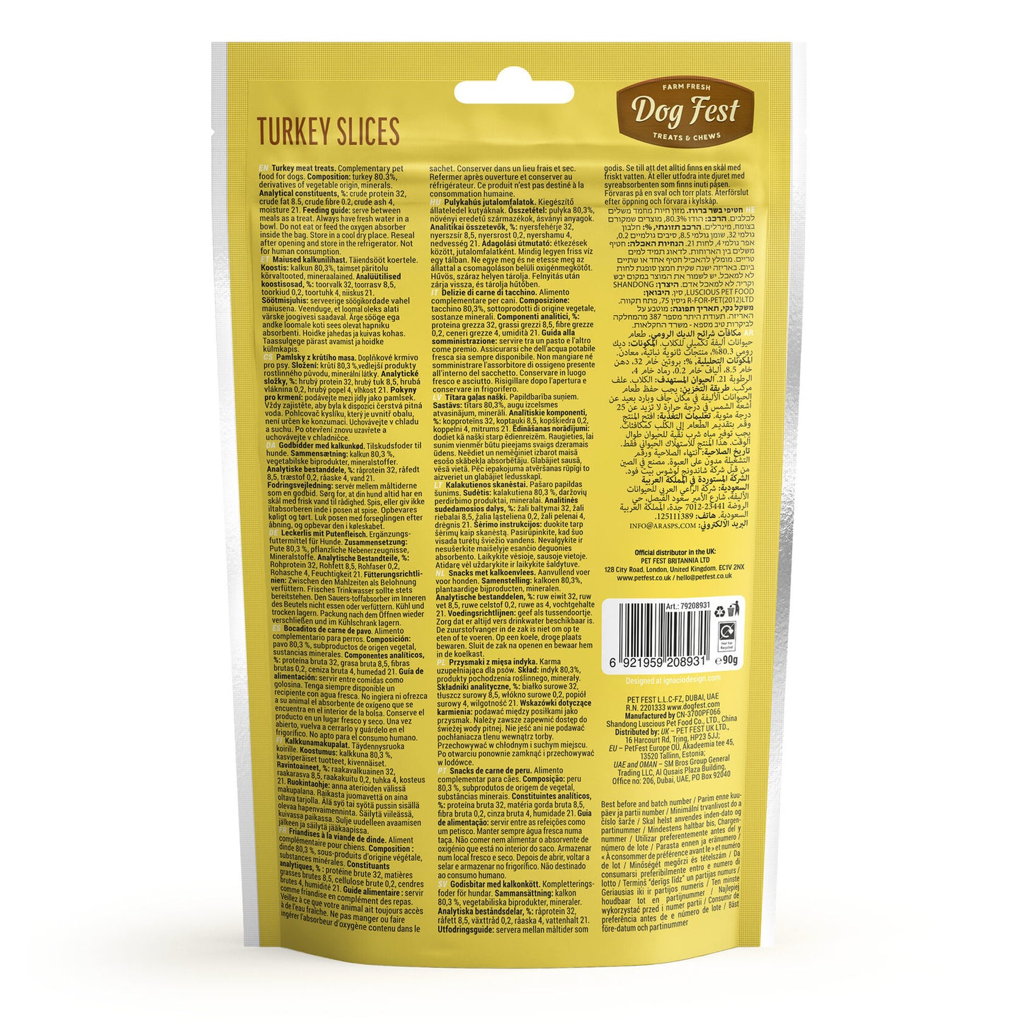 TURKEYS SLICES FOR ADULT DOGS 90g