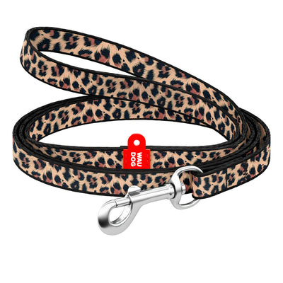 WAUDOG NYLON DOG LEASH LEOPARD