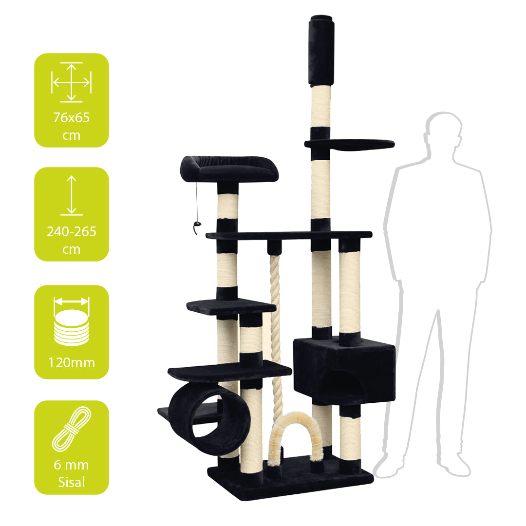 SCRATCHING TREE COMFORT KINGDOM BLACK