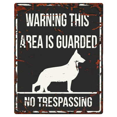 BEWARE OF DOG SIGN GERMAN SHEPHERD BLACK