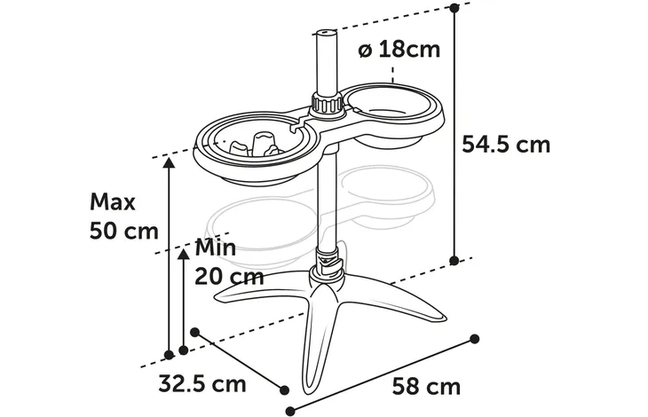 FEEDING AND DRINKING BOWL DUO DINNER STAND SUVI