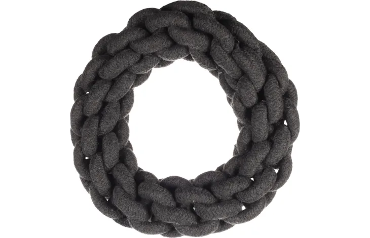 DOG TOY RINGO KNOTTED BALL DARK GREY