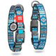 WOWDOG NYLON DOG COLLAR WITH QR-PASSPORT ETNO BLUE