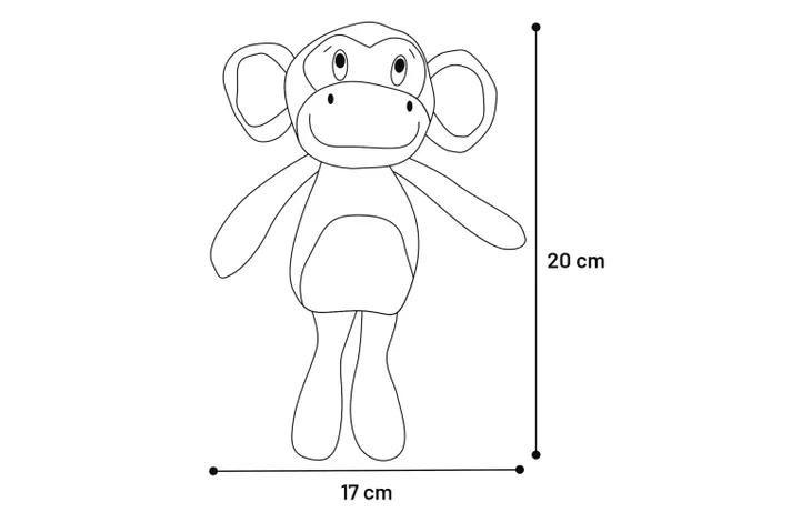 DOG TOY CHITA MONKEY & ZEBRA