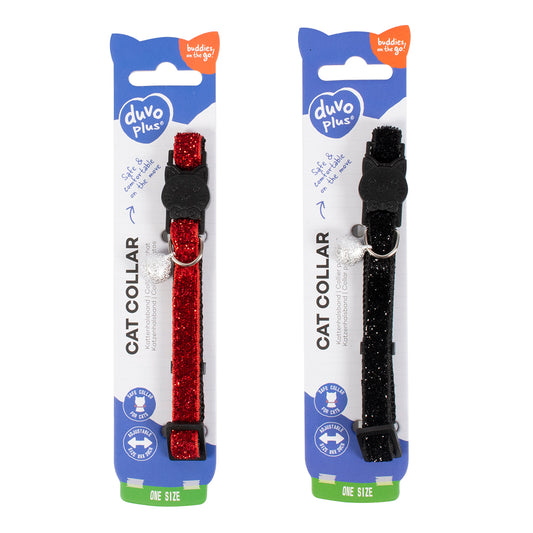 CAT COLLAR GLITTER NYLON MIXED COLOURS 20-30cm / 10mm