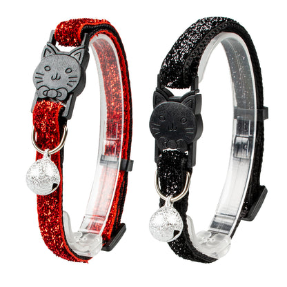 CAT COLLAR GLITTER NYLON MIXED COLOURS 20-30cm / 10mm