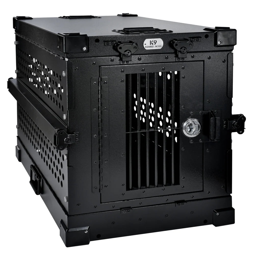 K9 KENNEL BOSS ALUMINIUM DOG CRATE BLACK