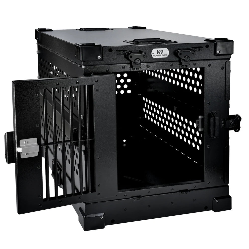 K9 KENNEL BOSS ALUMINIUM DOG CRATE BLACK