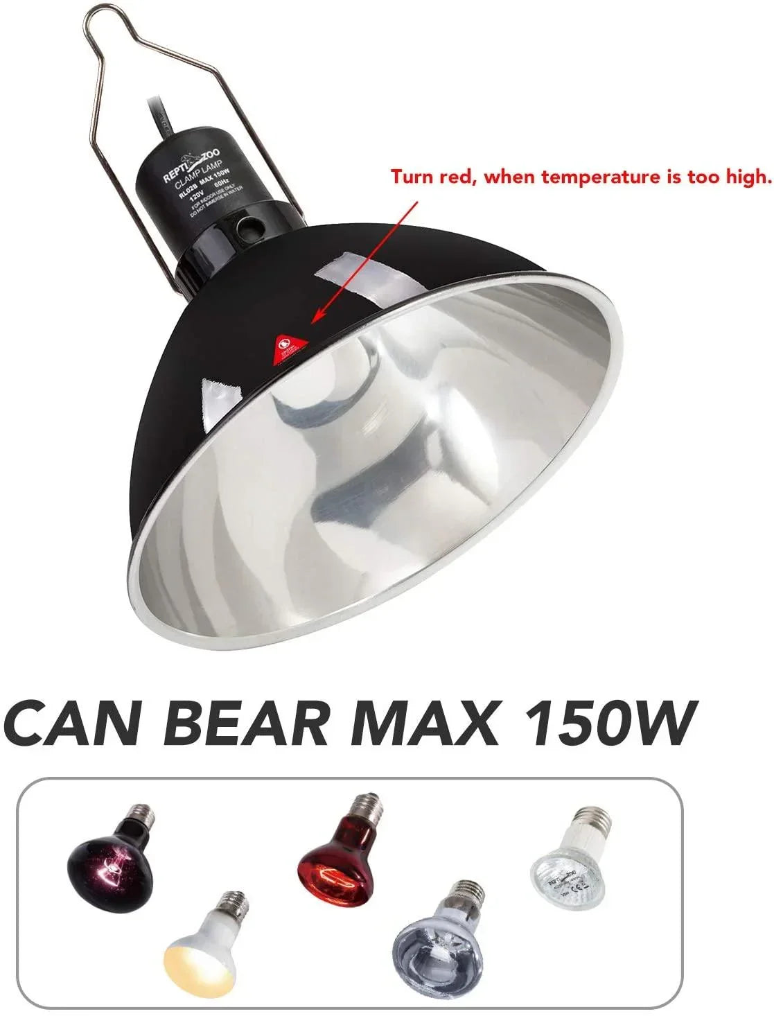 REPTIZOO REPTILE LAMP FIXTURE OPTICAL REFLECTOR Ε26