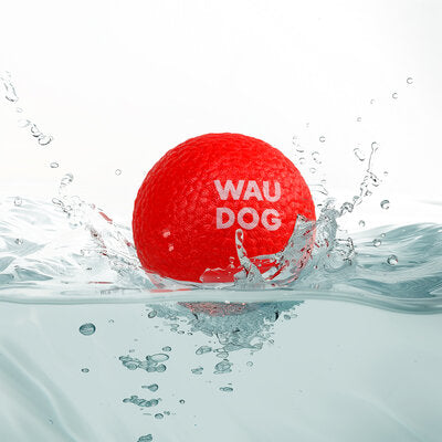 WAUDOG FUN RED BALL DOG TOY THERMOPLASTIC