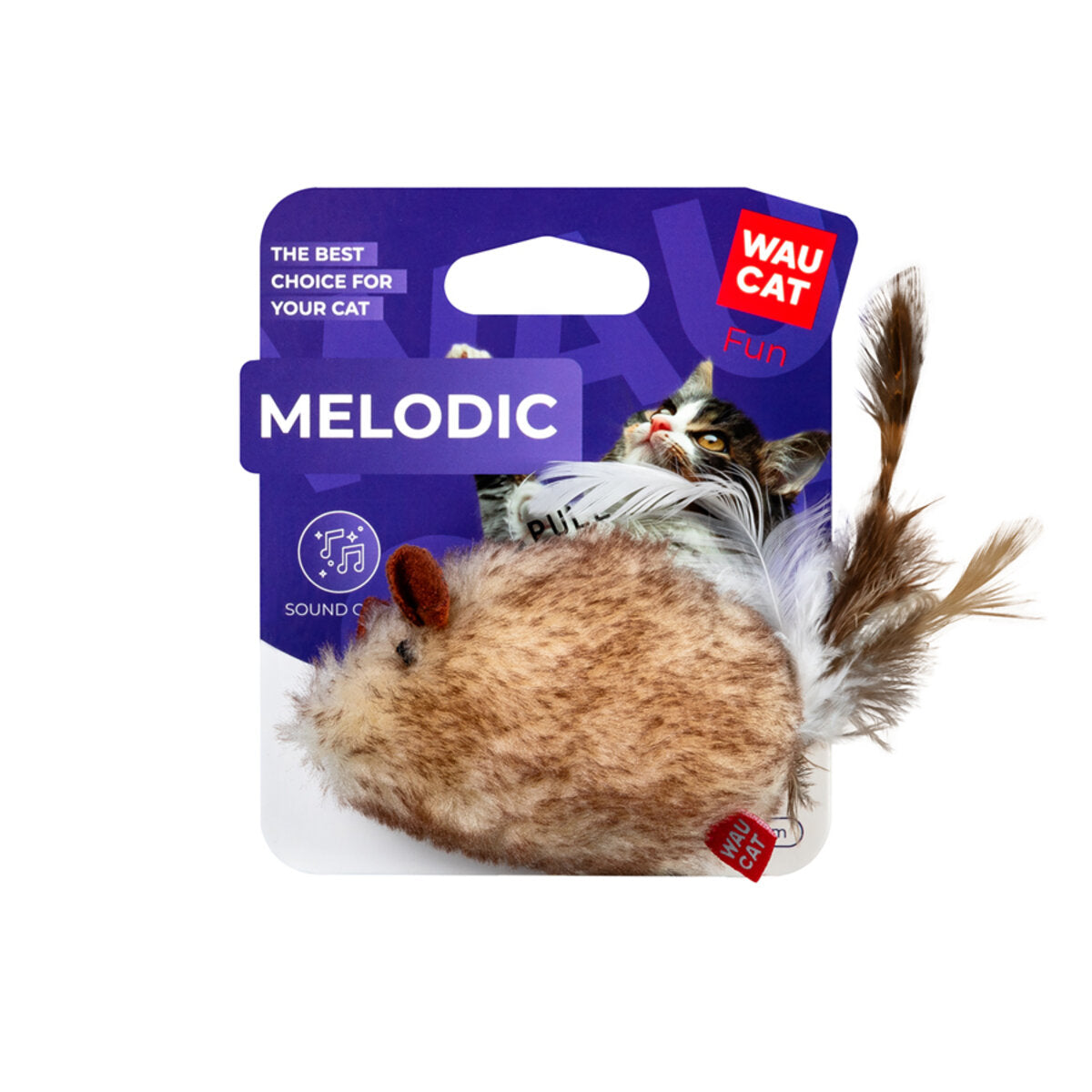 WAUCAT FUN MELODIC CAT TOY WITH SOUND CHIP 13cm
