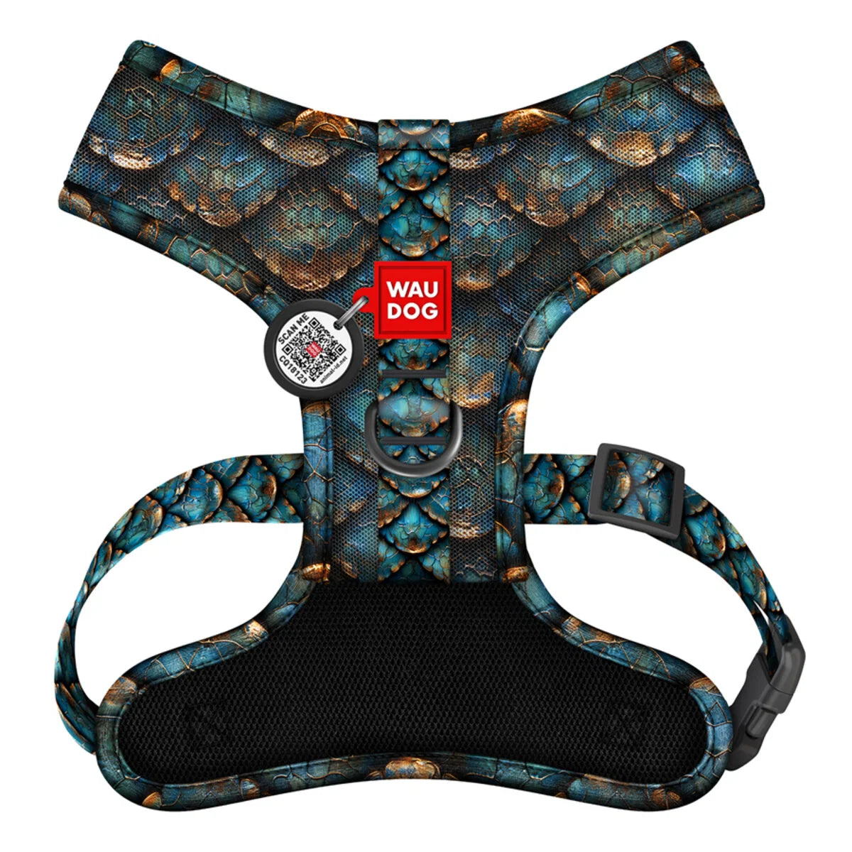 WAUDOG MESH BREATHABLE DOG HARNESS WITH QR-PET TAG LEOPARD DESIGN