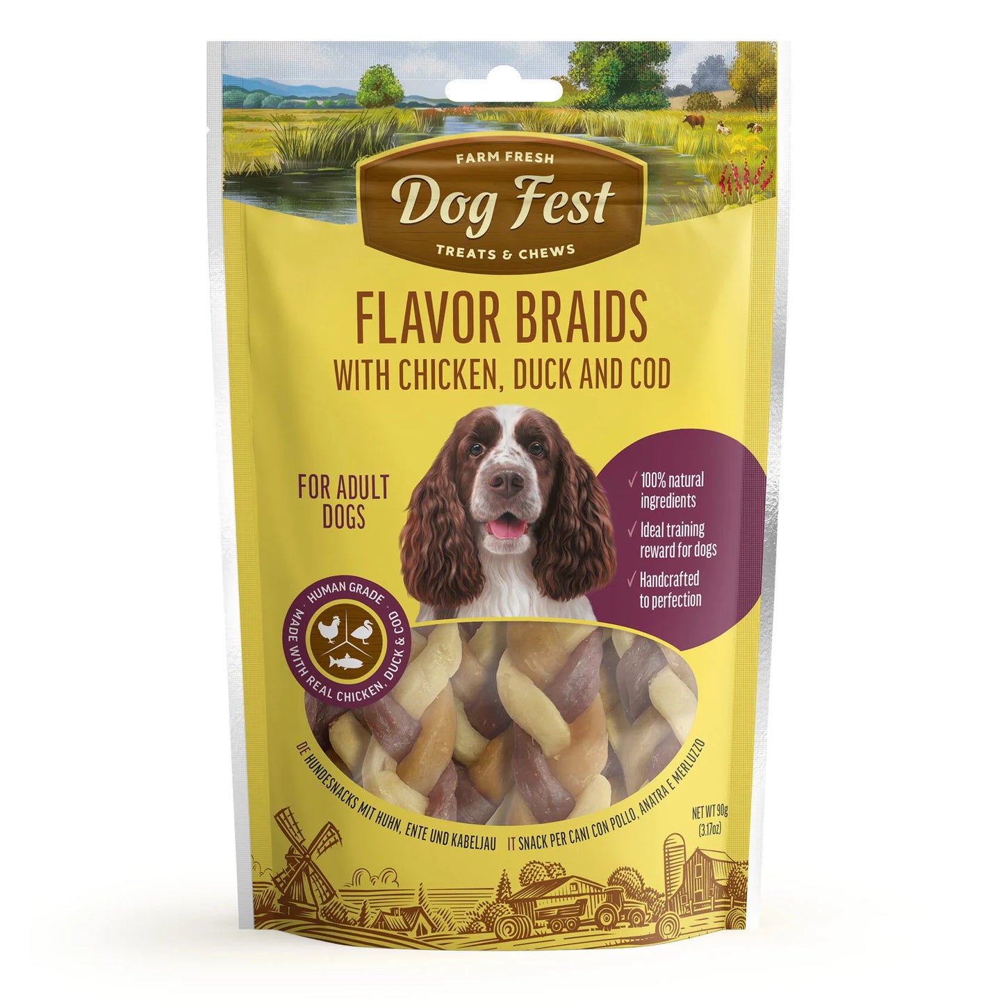 FLAVOR BRAIDS WITH DUCK, CHICKEN AND COD 90g