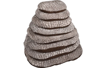 CUSHION SNOOZY OVAL + ZIPPER BROWN