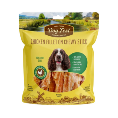 CHICKEN FILLET ON A CHEWY STICK FOR ADULTS DOGS