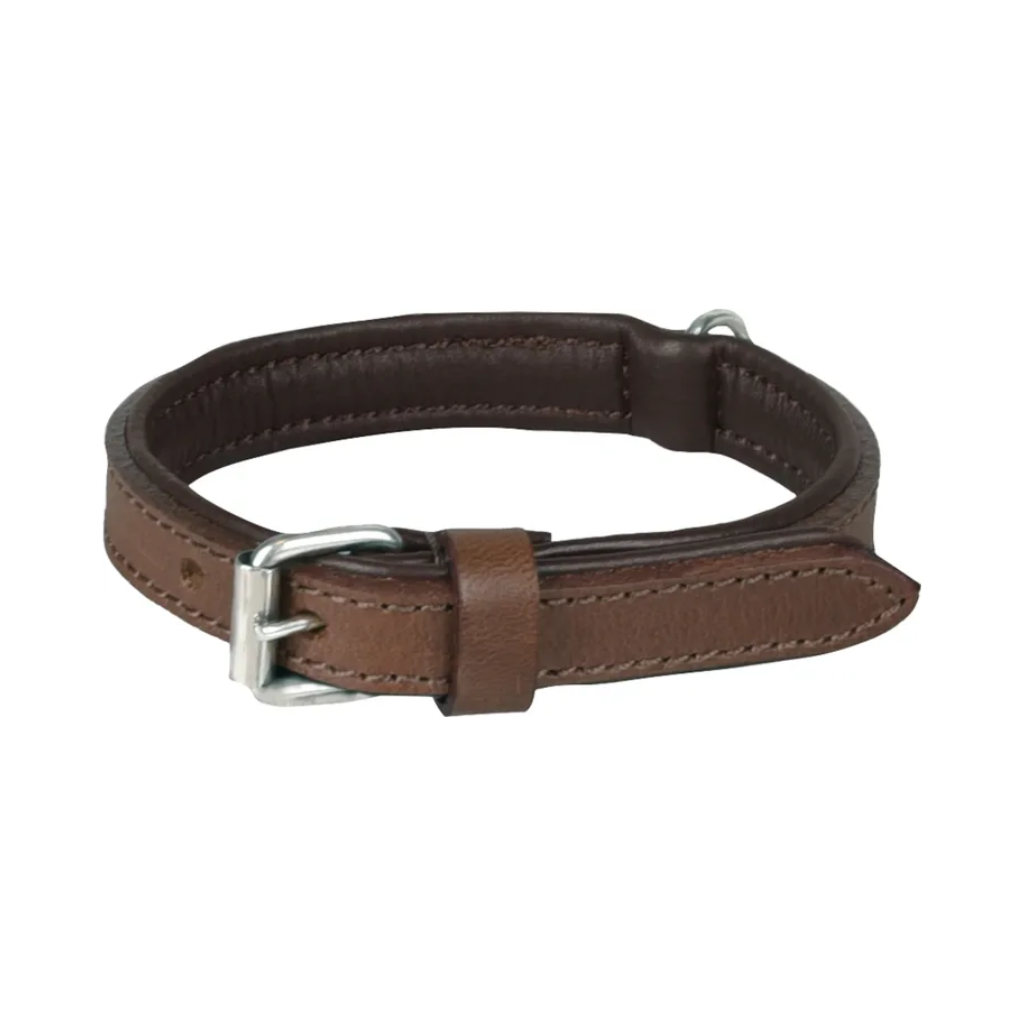 LEATHER PADDED DOG COLLAR ARIZONA BROWN