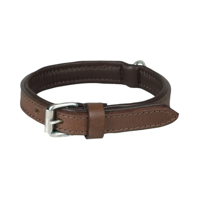 LEATHER PADDED DOG COLLAR ARIZONA BROWN