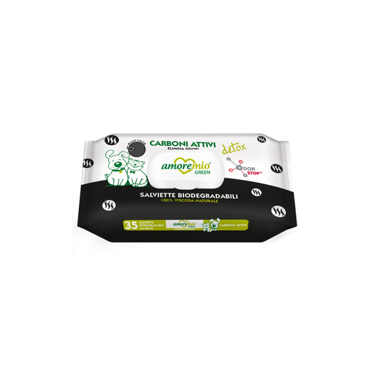 AMOREMIO DETOX WIPES WITH ACTIVATED CHARCOAL