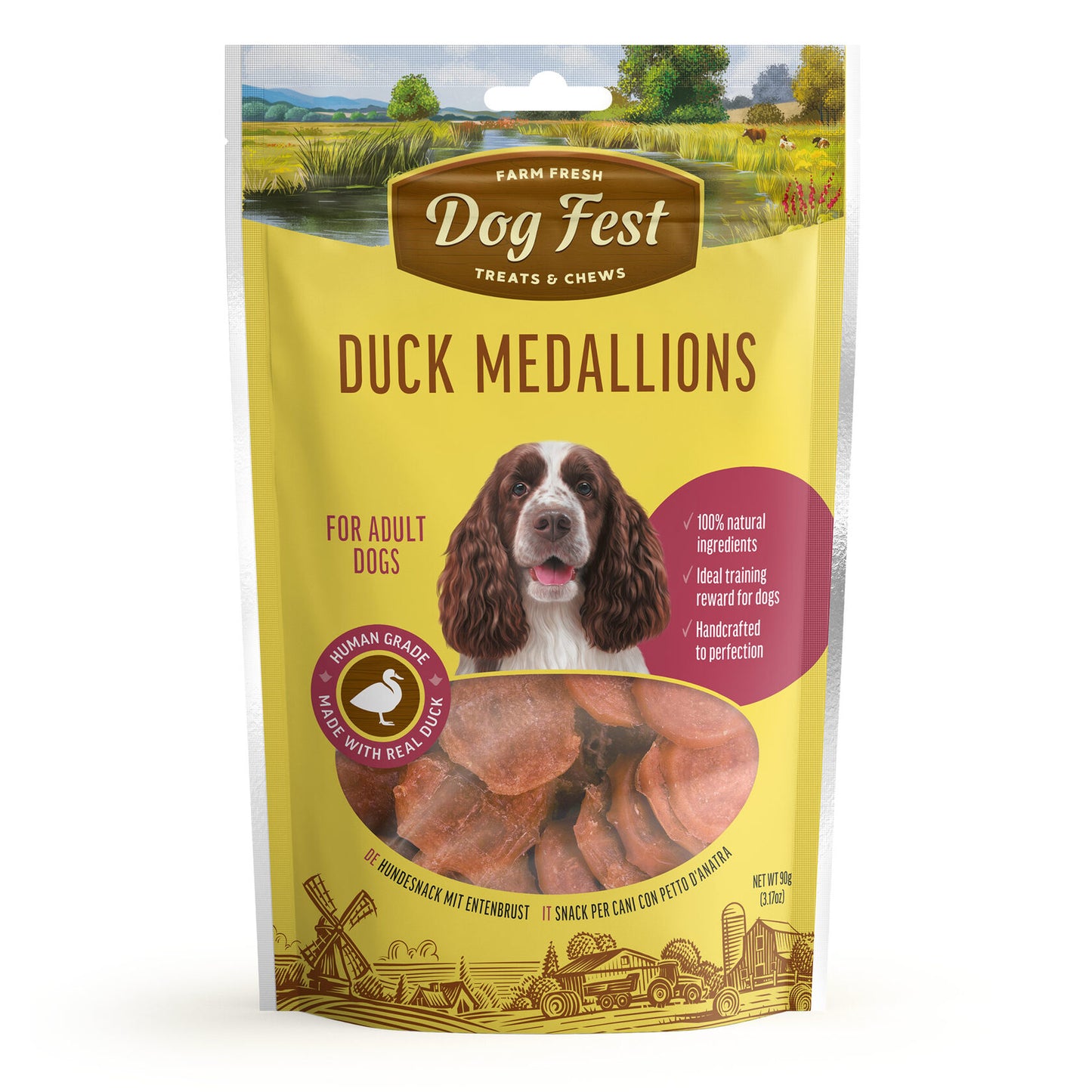 DUCK MEDALLIONS FOR ADULT DOGS 90g