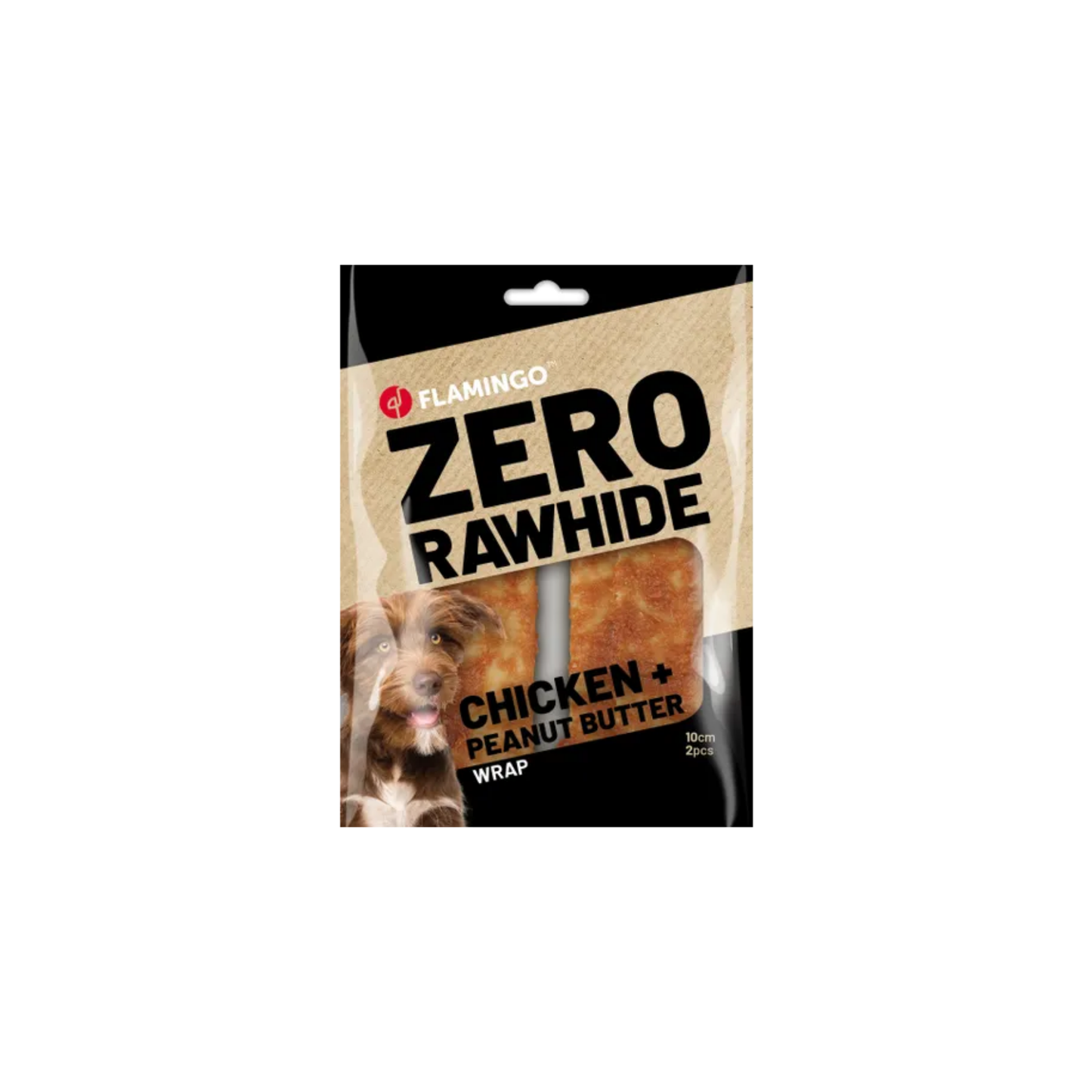 SNACK ZERO RAWHIDE WRAPS WITH CHICKEN & PEANUT BUTTER 10cm