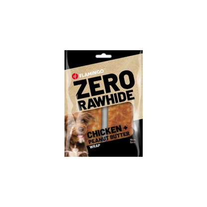 SNACK ZERO RAWHIDE WRAPS WITH CHICKEN & PEANUT BUTTER 10cm