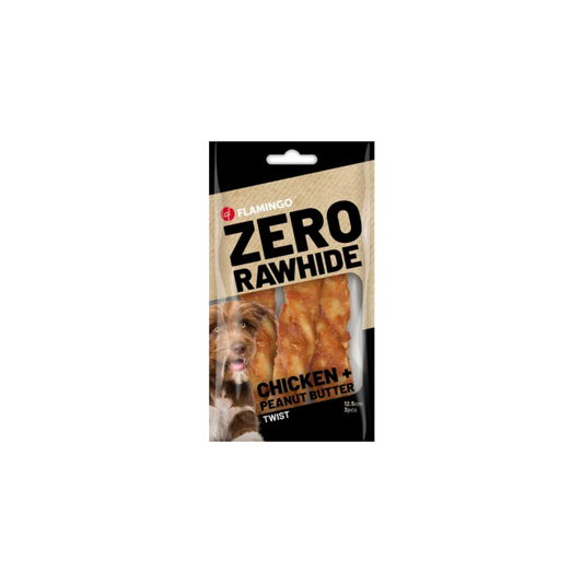 SNACK ZERO RAWHIDE SMALL STICKS WITH CHICKEN & PEANUT BUTTER 12.5cm