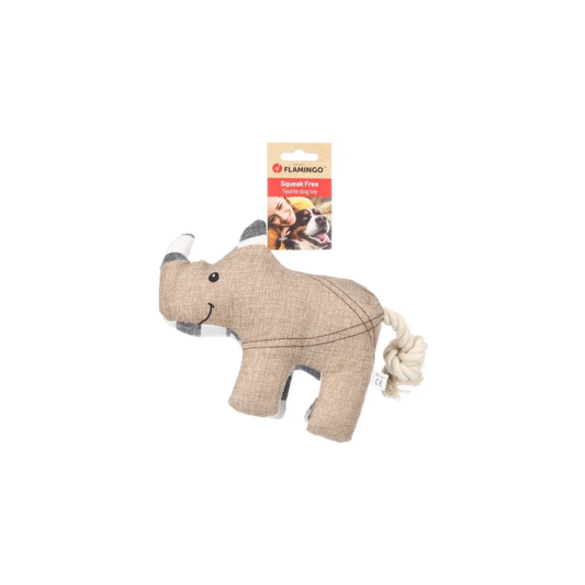 DOG TOY WIGRI RHINOCEROS WITH ROPE