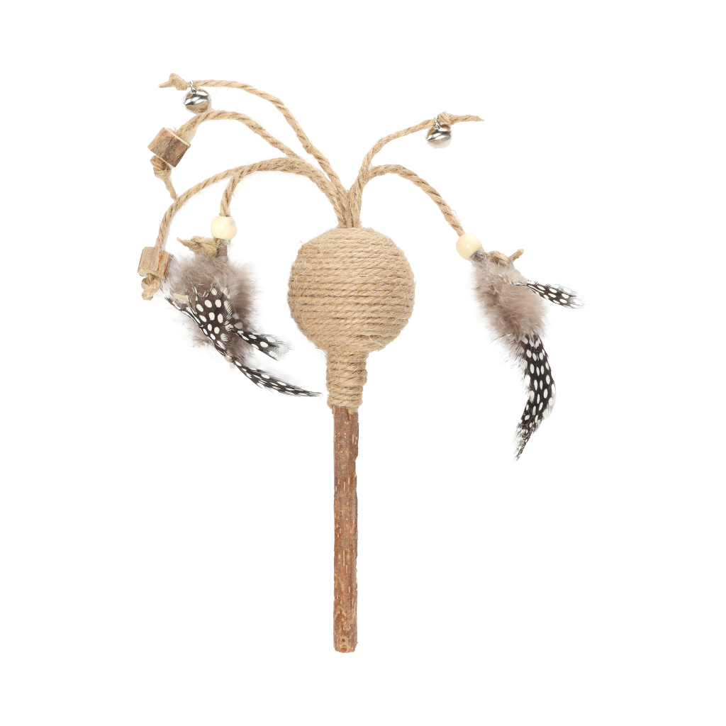 CAT TOY WITH MATATABI & FEATHERS