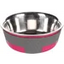 FEEDING AND DRINKING BOWL TRIMOND ROUND FUCHSIA/GREY