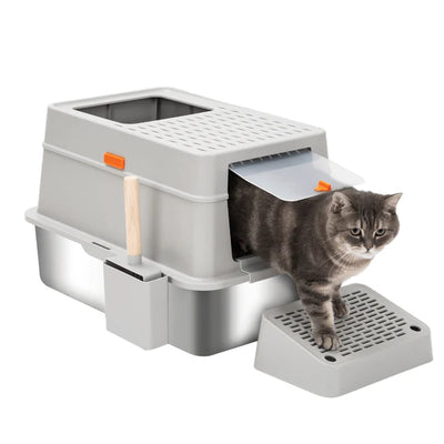 CLOSED STAINLESS STEEL CAT LITTER