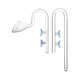 GLASS INLET & OUTLET LILLY PIPE