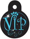 TAG BLACK CIRCLE WITH INSCRIPTION