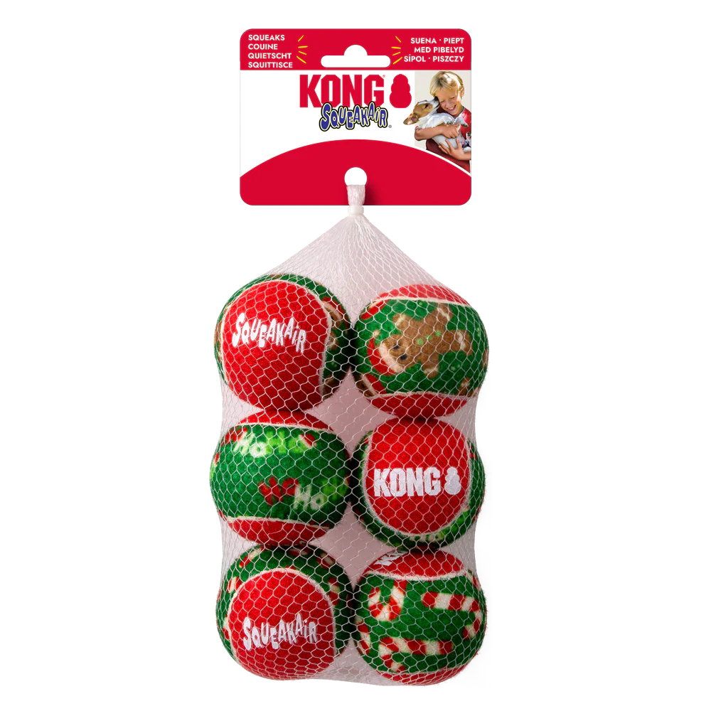 HOLIDAY SQUEAKAIR BALL 6pcs