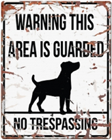 WARNING SIGN SQUARE  JACK RASSEL WHITE