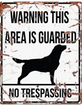 WARNING SIGN SQUARE  RETRIEVER GB WHITE