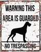 WARNING SIGN SQUARE  DANISH DOG GB WHITE