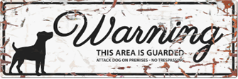 WARNING SIGH JACK RUSSEL WHITE