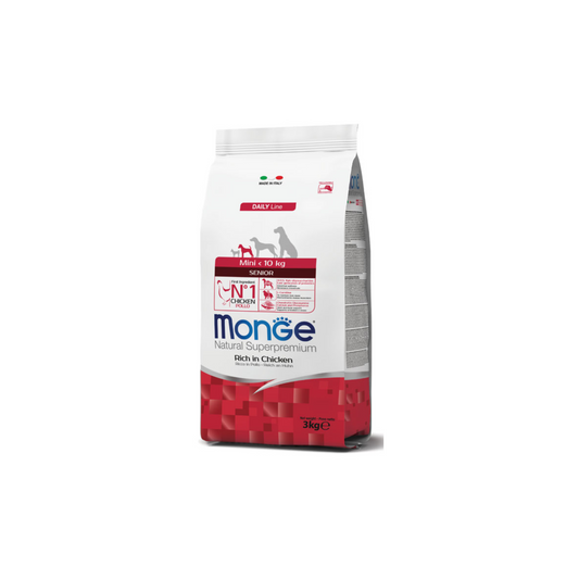 Monge Mini Senior Dog Dry Food –  Chicken, 3 kg