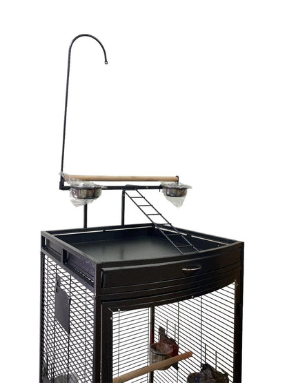 PARROT CAGE FRONT VIEW - ANTIQUE BLACK