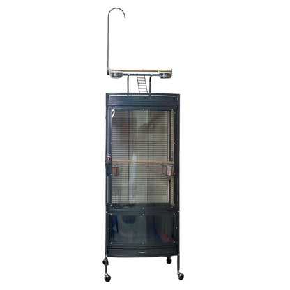 PARROT CAGE FRONT VIEW - ANTIQUE BLACK