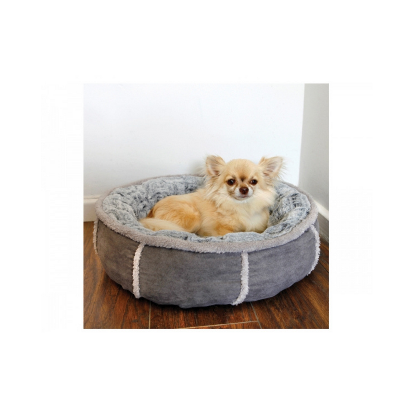 DOG BED GREY DONUT