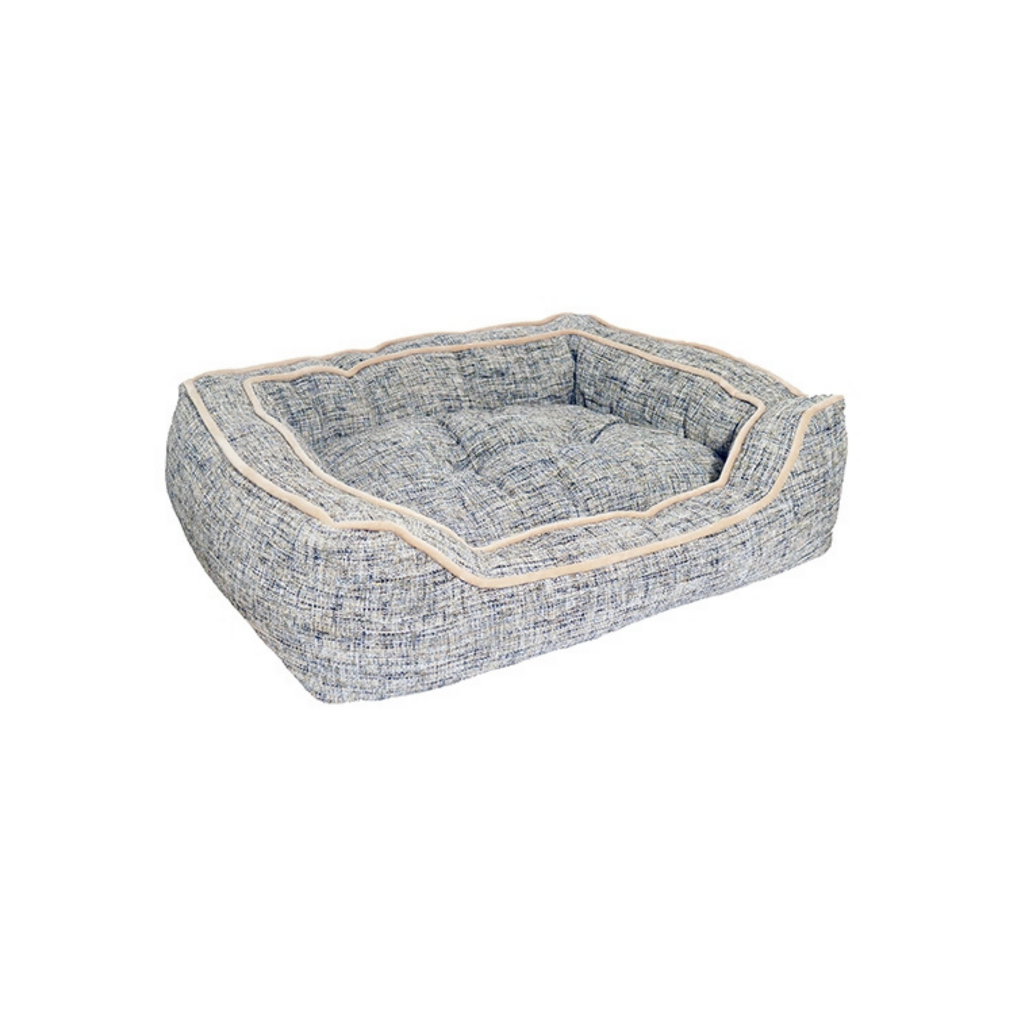 LUXURY SLATE AND OATMEAL SQUARE BED